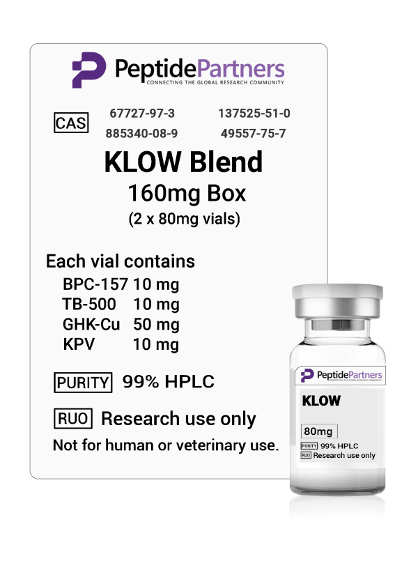 KLOW Blend: BPC157/TB-500/GHK-Cu/KPV(80mg vials)